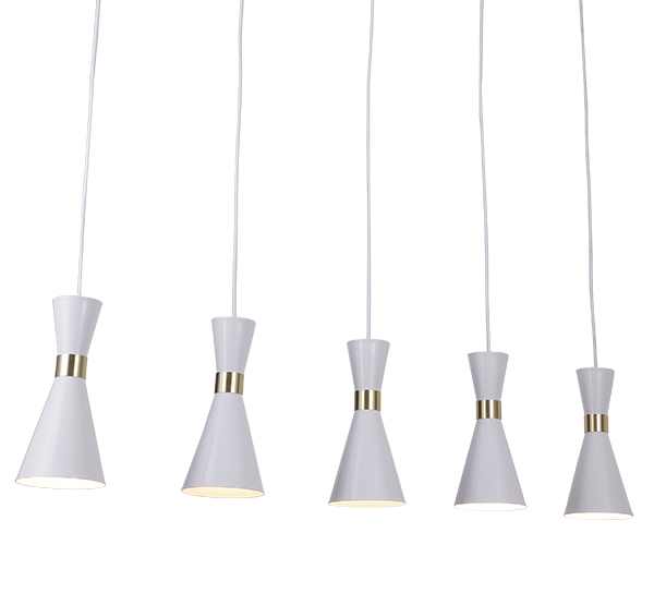 5 Lights White Finish Home Decorate Adjustable Pendant Lighting Chandelier
