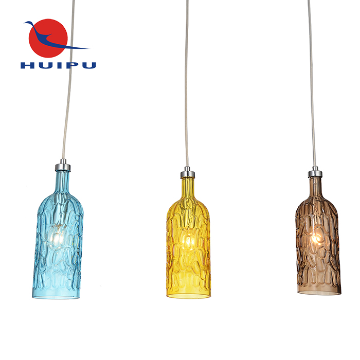 Modern fancy colorful glass bottle design ceiling pendant lights
