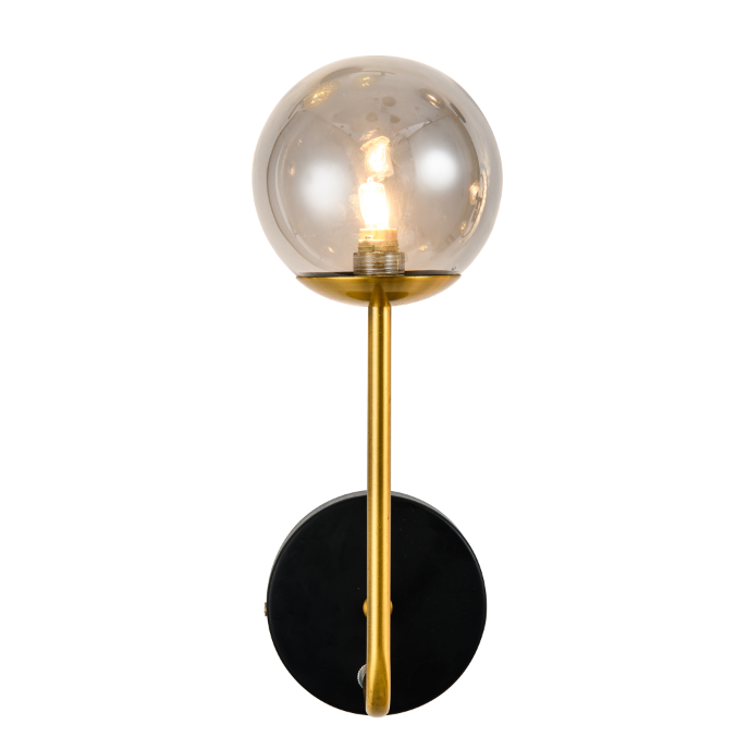 post modern smoky grey glass wall light