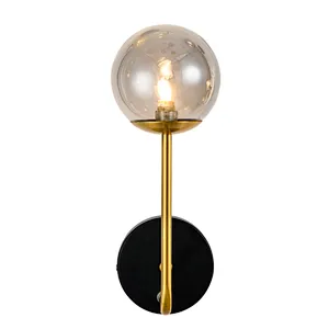 post modern smoky grey glass wall light