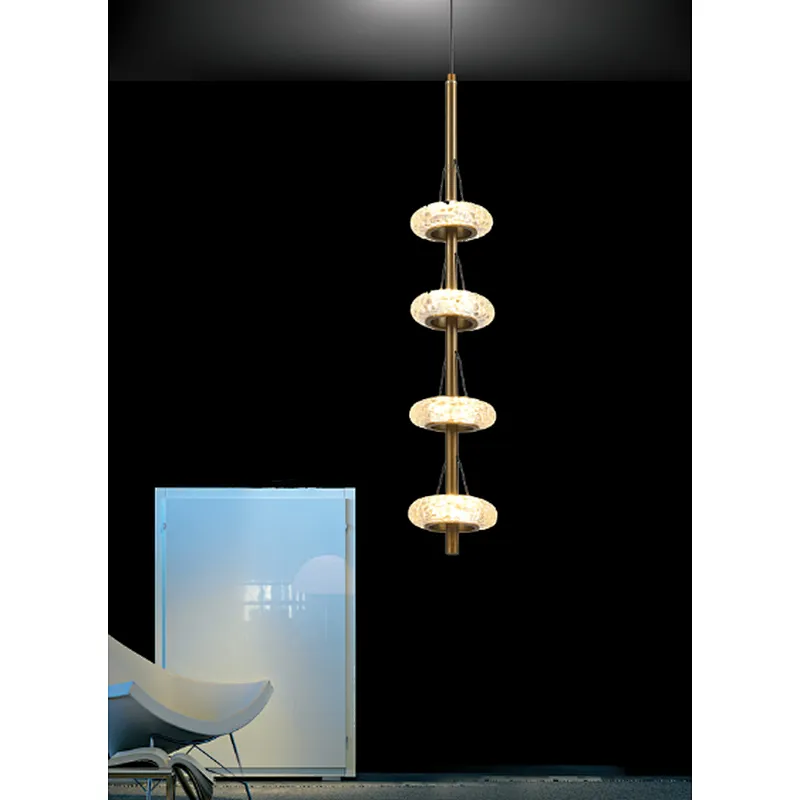 LED crystal pendant light nordic modern luxury stairs shopping malls  villa home interior decoration lights