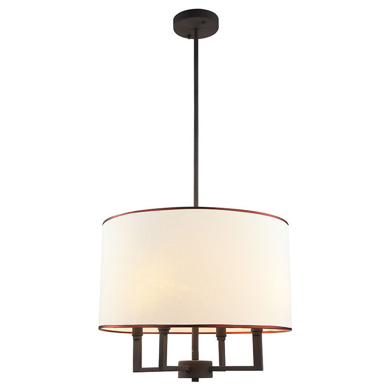 European Style Classic Fabric Brown Hanging Pendant Lamp