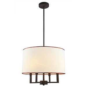 European Style Classic Fabric Brown Hanging Pendant Lamp