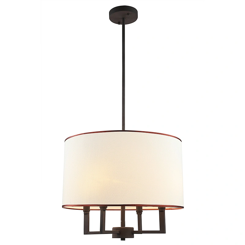 European Style Classic Fabric Brown Hanging Pendant Lamp