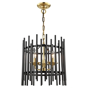 wholesale industrial cage iron art black and brass candle pendant light