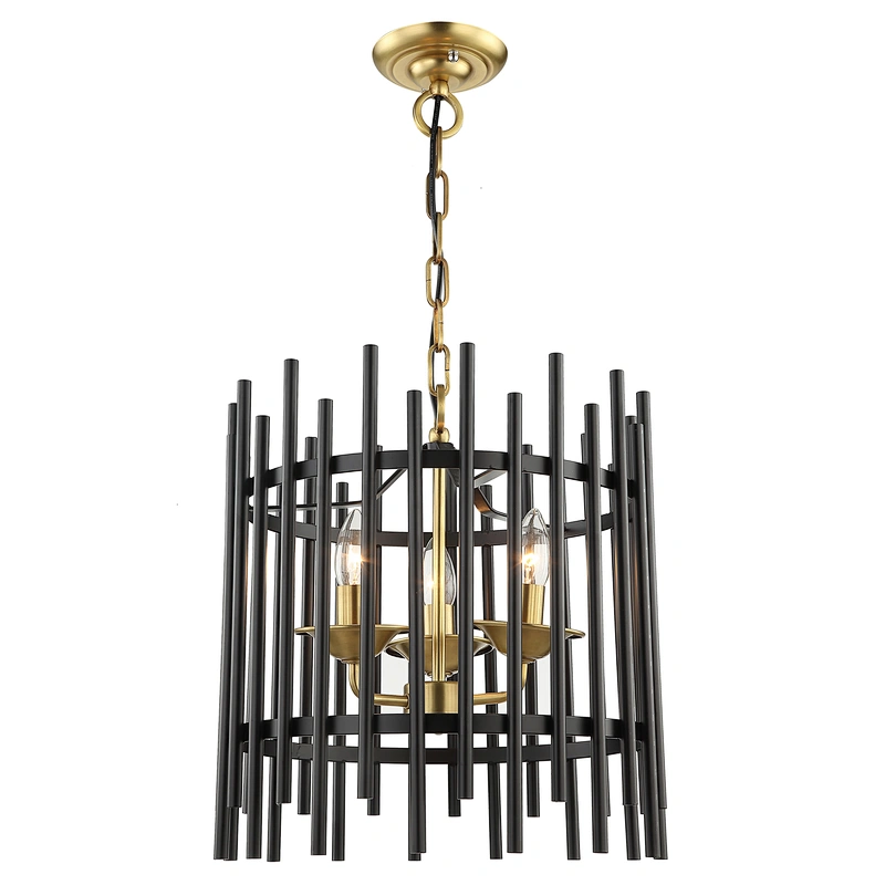 wholesale industrial cage iron art black and brass candle pendant light