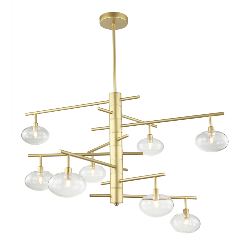 European Modern luxury elegant gold pendant light with glass shade beautiful high quality LED chandelier