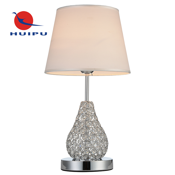 New Design fabric shade crystal table lamps for bedroom