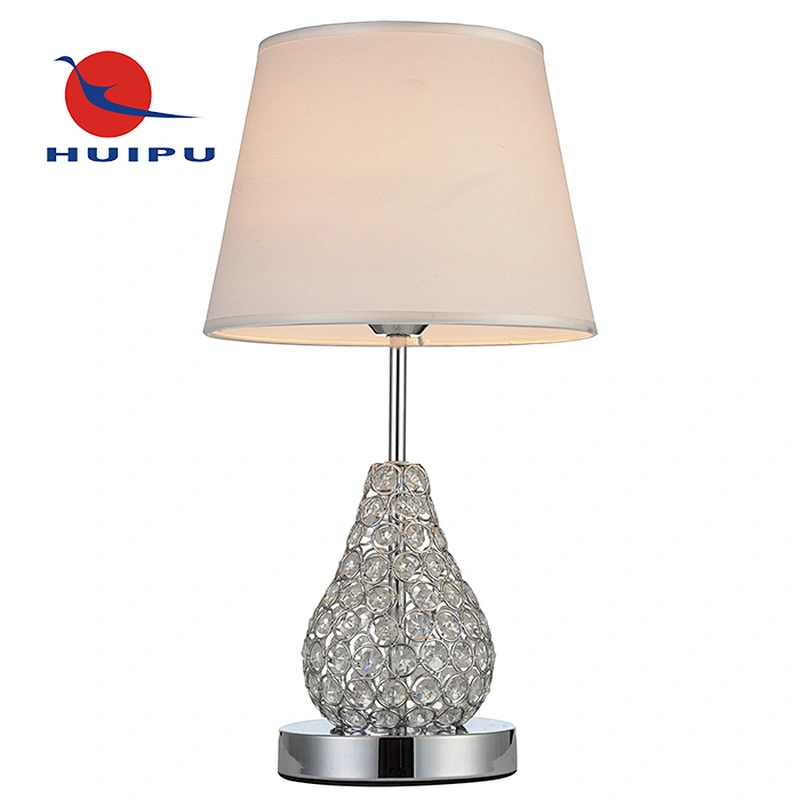 New Design fabric shade crystal table lamps for bedroom