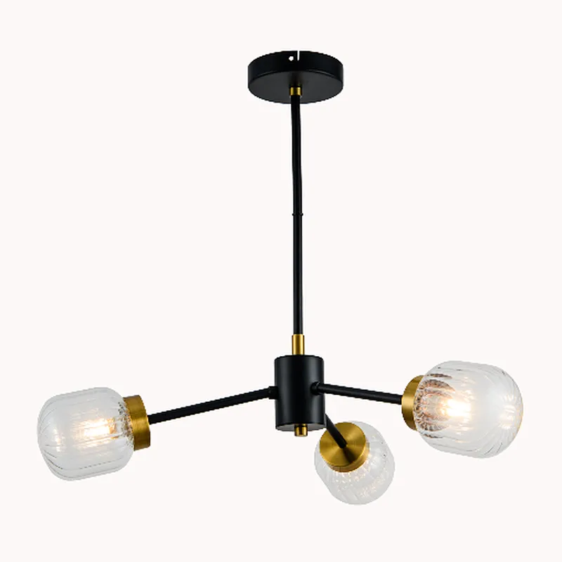 European new design black and gold chandelier bedroom dinning living room study modern pendant light