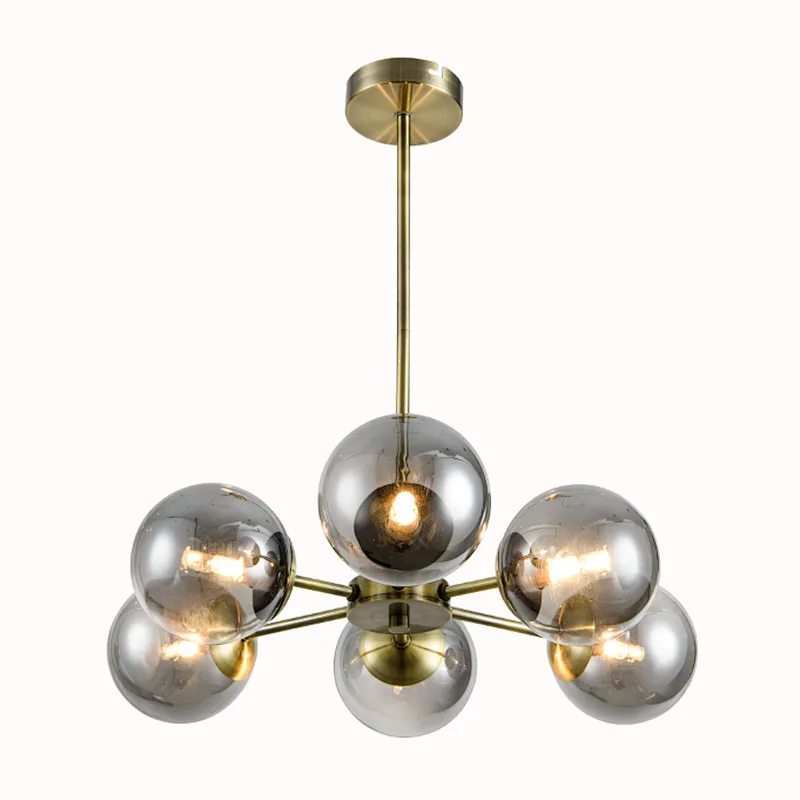 post modern smoky grey glass chandelier