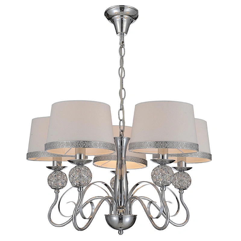 Modern Fabric Lamp Shade Crystal Pendant Lamp