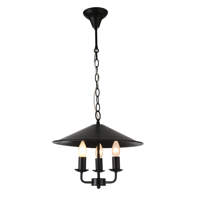 European and American style black dining room pendant light E14 iron art indoor lighting