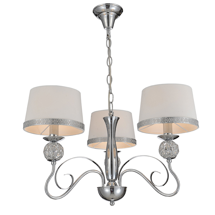 Modern Fabric Lamp Shade Crystal Pendant Lamp