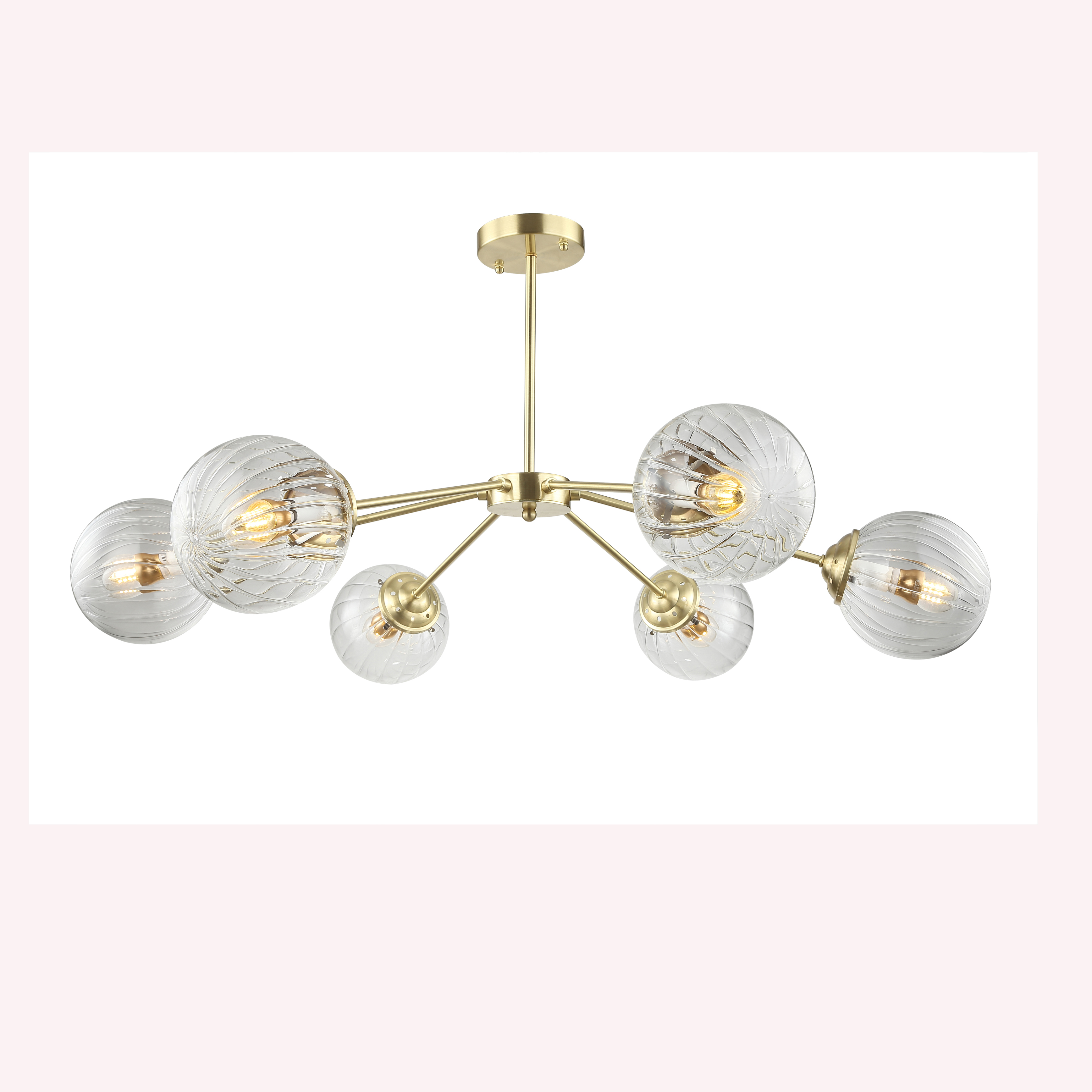 Hot sale European high-end gold ceiling light with clear glass shade hotel home office decoration ceiling lamp