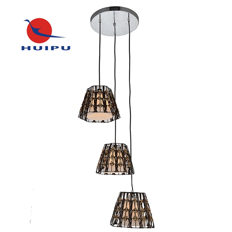 High adjustable inner decorate rattan pendant light