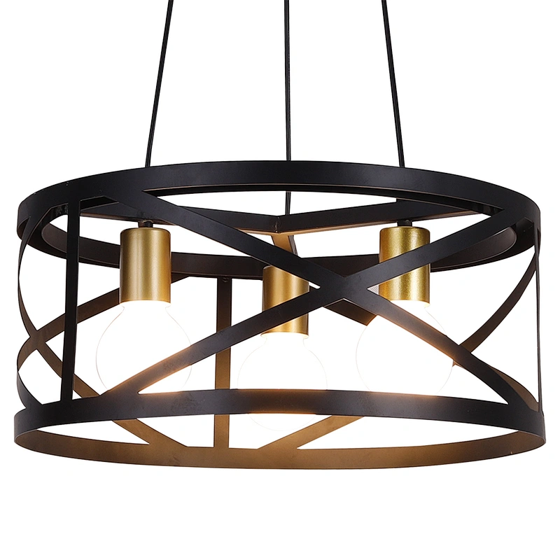 Vintage Fancy Loft Metal Frame Cylinder Bar Restaurant Hanging Pendant Light