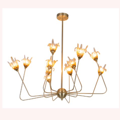 2021 new design european modern luxury gold flower indoor decoration chandelier pendant lght wedding chandelier