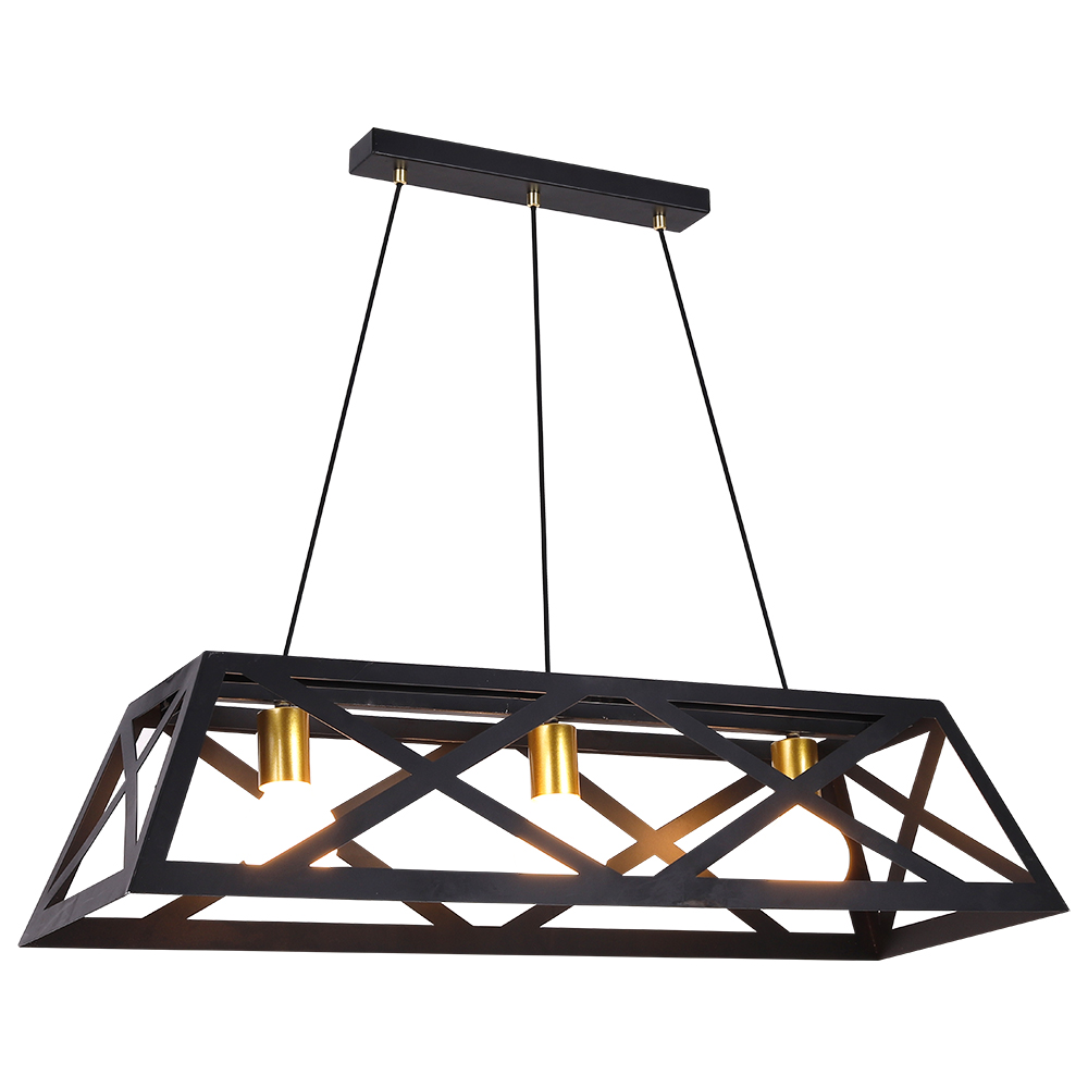 Art Deco Loft Metal Frame Cylinder Bar Restaurant Hanging Pendant Light