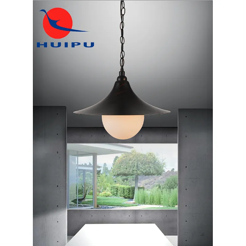 Black pendant light modern simple home hotel kitchen dinning E27 pendant light with white glass ball
