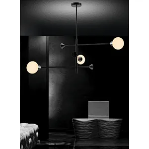 European modern black pendant lamp LED G9*3 white glass godle modern lighting applicant in indoor decoration
