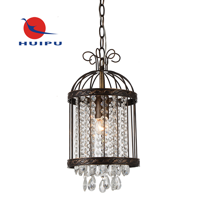 vintage crystal bird cage shade chandelier lighting pendant lamp