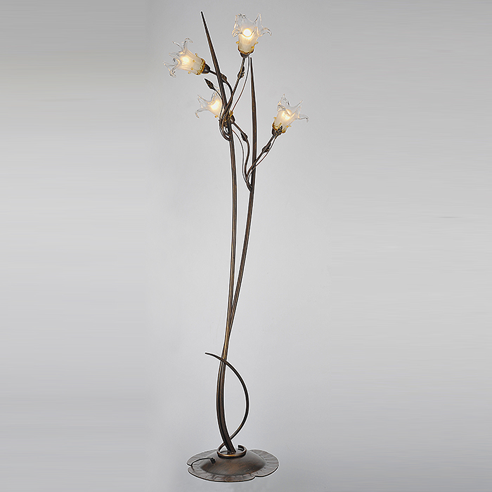 Decorative glass flower fancy floor lamp