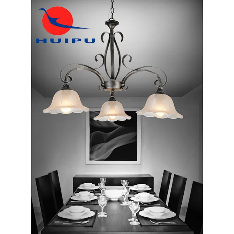 American classic iron art E14*3 pendant light home hotel villa decoration vintage chandelier