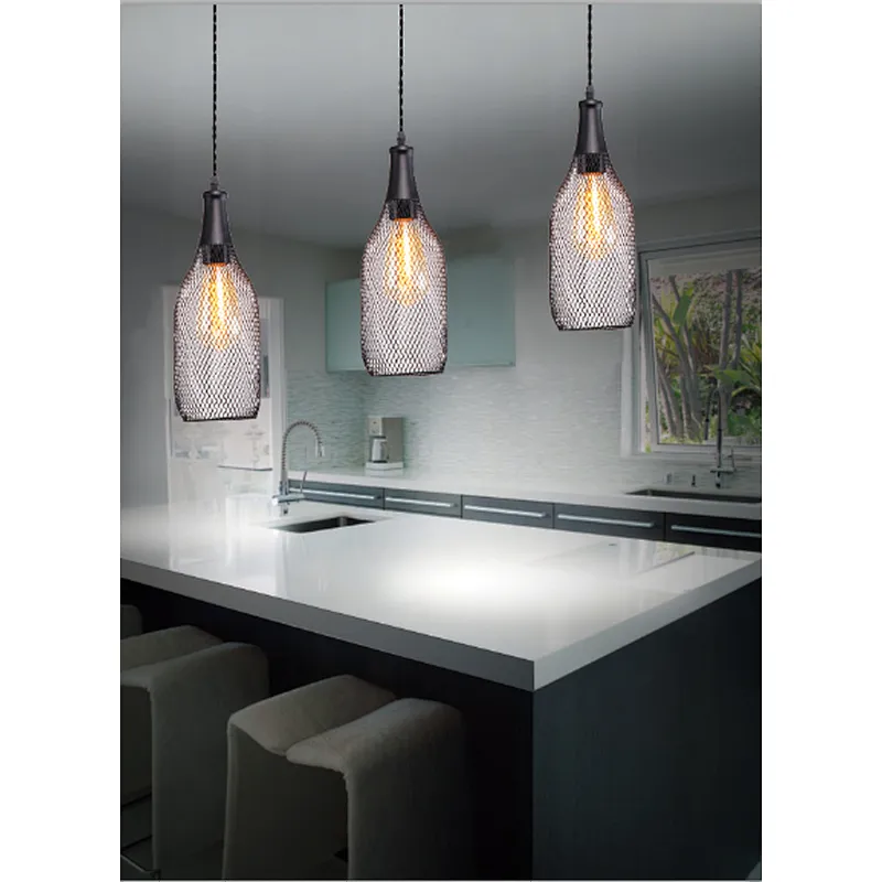 American black mesh lamp industrial style high quality E27 home hotel bar coffee shop decoration pendant light