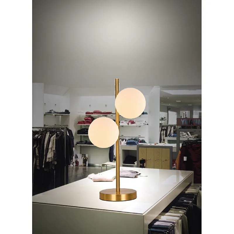 hot sale modern double glass table lamp luxury gold indoor table lamp