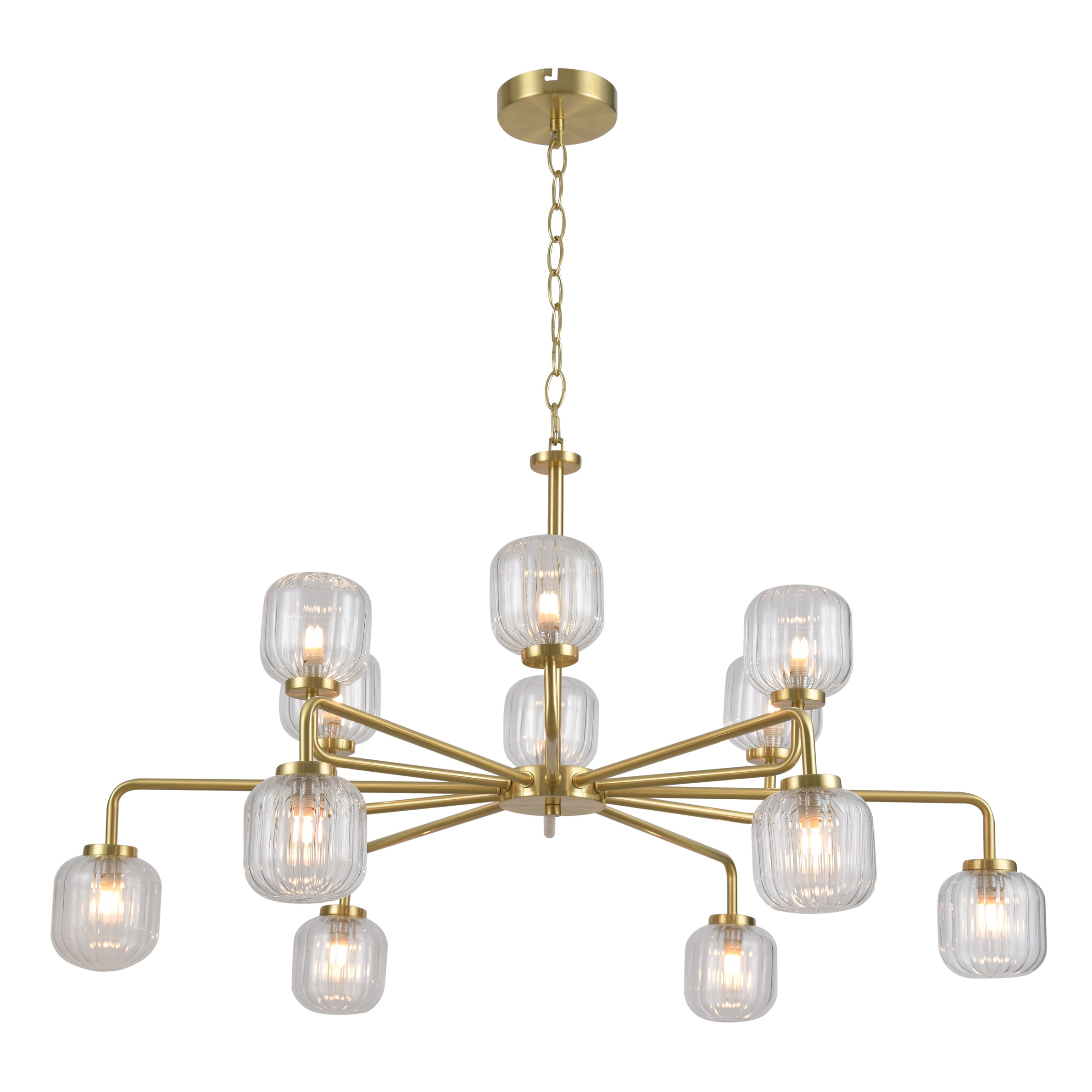 European 12  lights big chandelier modern luxury golden living room use chandelier pendant light