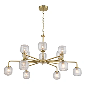 European 12  lights big chandelier modern luxury golden living room use chandelier pendant light