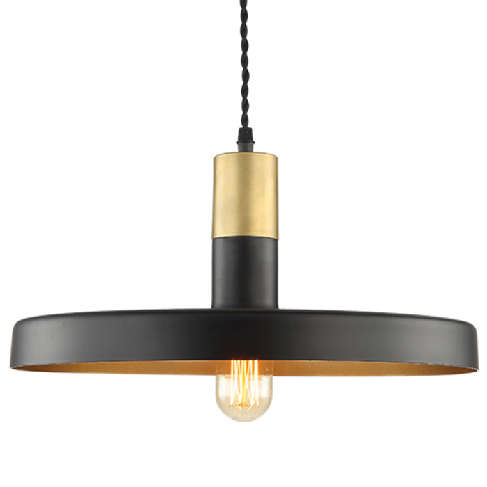Vintage Black Industrial Restaurant Bar Metal Plate Hanging Pendant Lamp