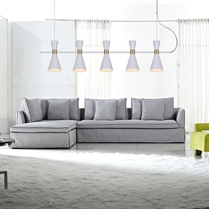 Industrial style 5 Lights White Finish Modern Pendant Lighting Chandelier