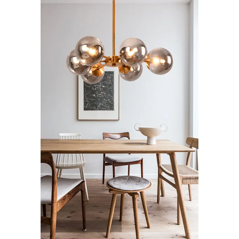 post modern smoky grey glass chandelier