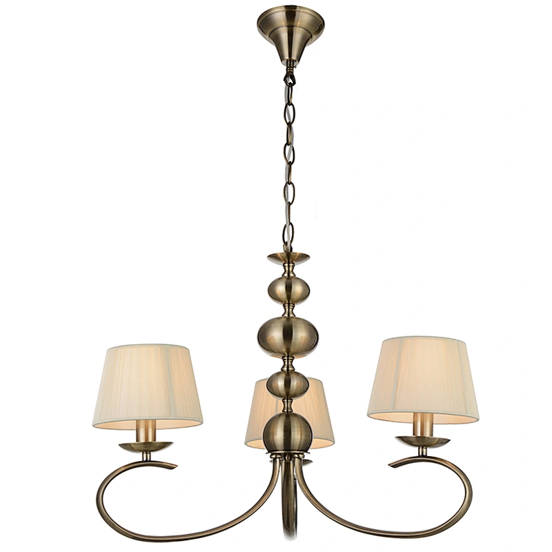 new design antique brass fabric chandelier lamp