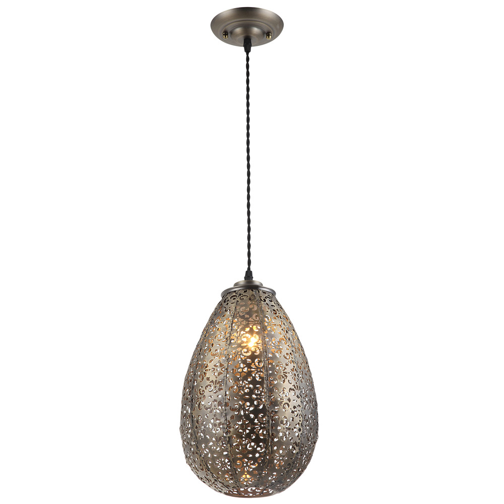 Vintage Loft Spanish Style Restaurant Sheet Iron Soldering Technique Antique Brass Copper Metal Hanging Pendant Lamp