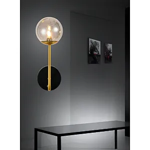 post modern smoky grey glass wall light