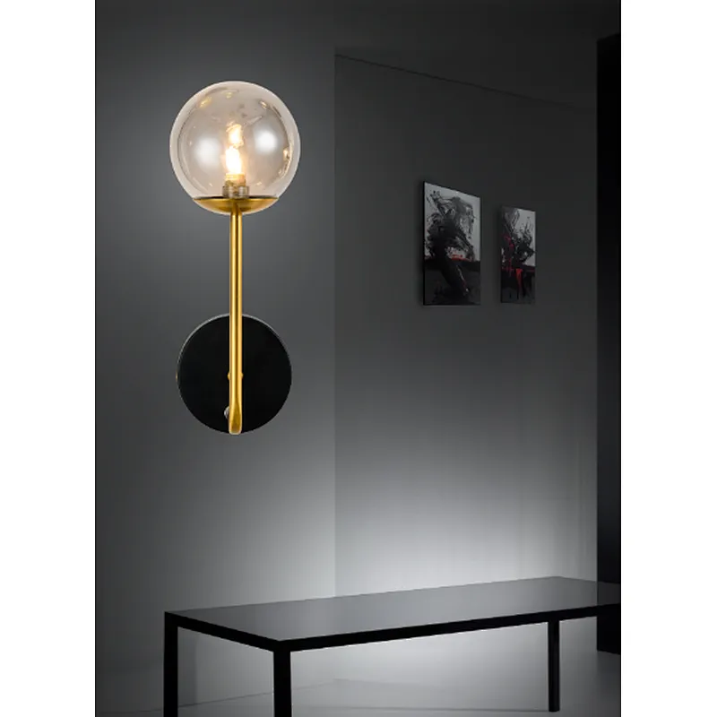 post modern smoky grey glass wall light