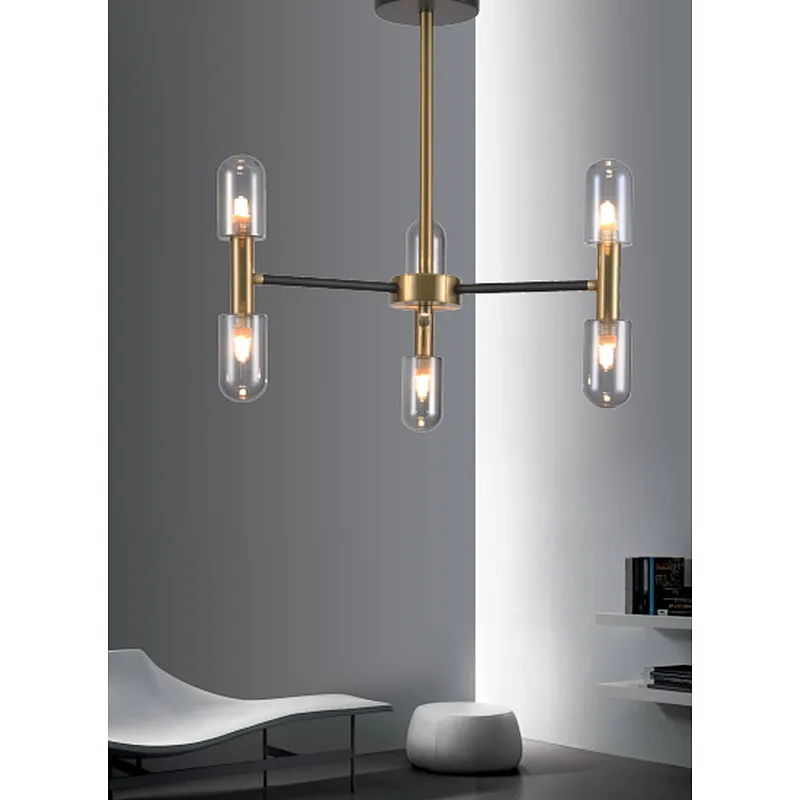 New design European modern luxury creative ceiling lighting lamp with smoke grey glass