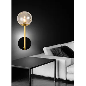 post modern smoky grey glass wall light