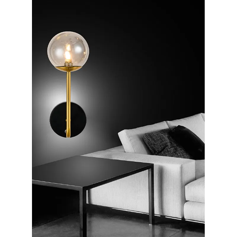 post modern smoky grey glass wall light