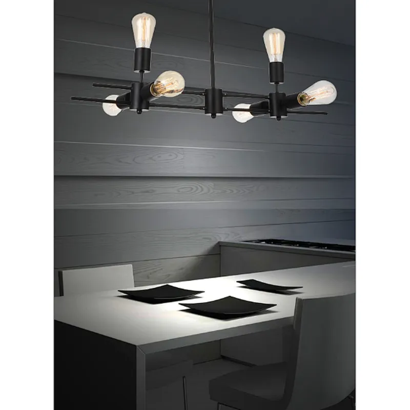 European pendant light industrial style vintage iron art  black pendant light for kitchen dinning lighting