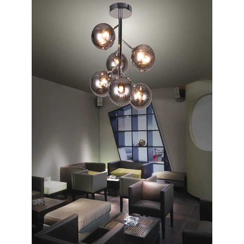 ceiling light modern simple grey glass ball creative home hotel shipping mall decoration ceiling lamp