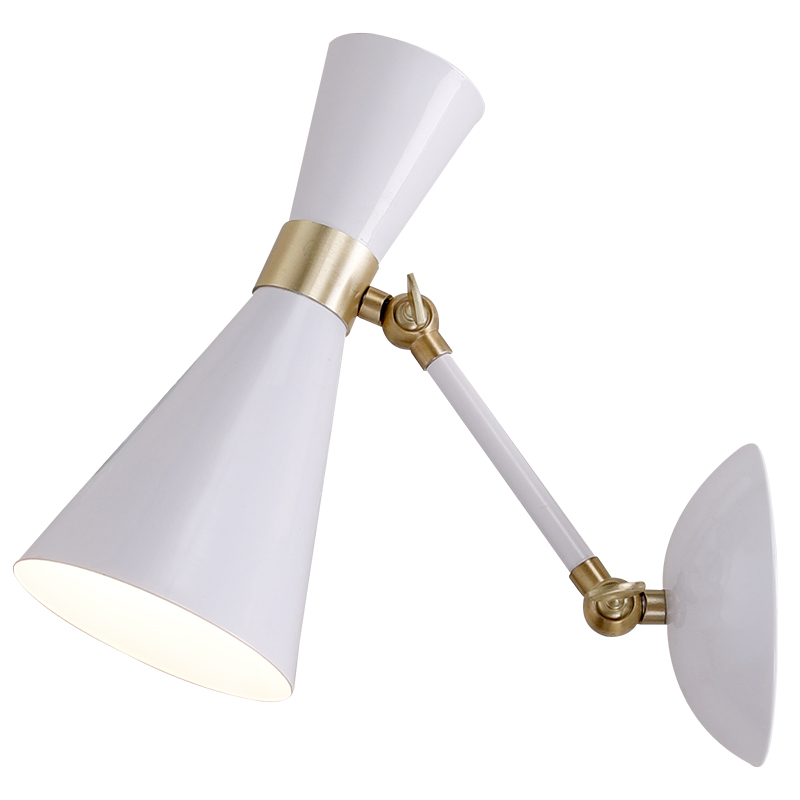 Modern white painting hotel decorative bed room wall lamp
