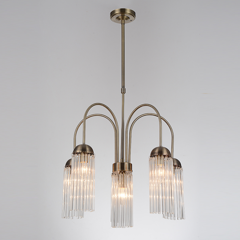 French style AB color glass crystal electric energy saving chandelier lamp
