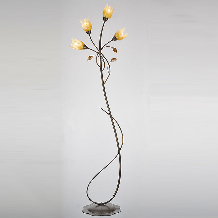 Classic residential glass flower hotel floor lamp