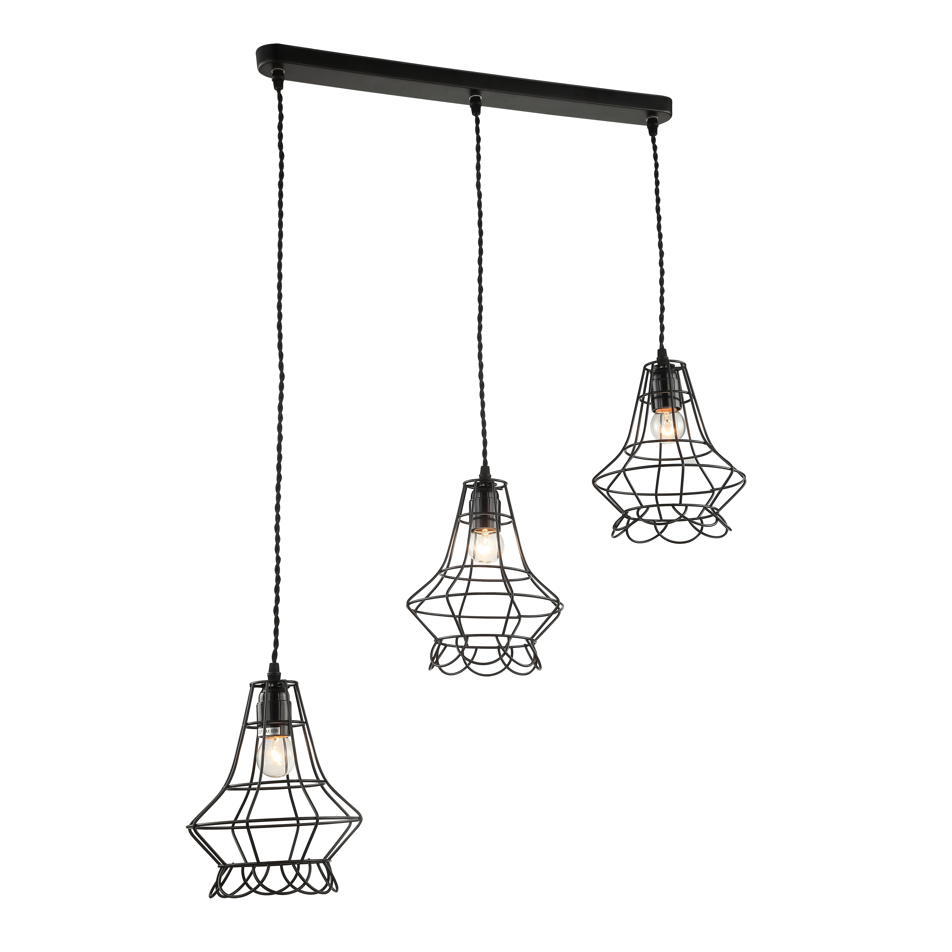 iron art fancy black pendant light restaurant bar home hotel decoration light