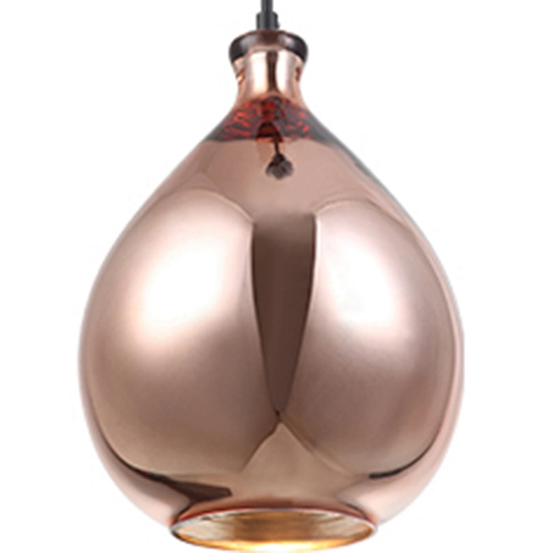 Contemporary Loft Small Simple Single Smoke Grey Glass Hanging Lamp
