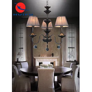 European traditional high quality pendant light with  purple fabric shade E14 crystal chandelier pendant light
